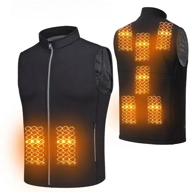 Electric heated vest battery powered outdoor hiking sking biking unisex