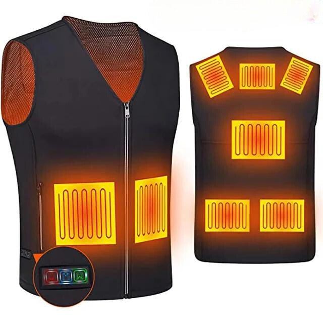 Electric heated stylish sleaveles vest jacket outdoor hunting hiking biking skiing cold weather