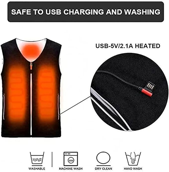 Electric heated vest battery powered outdoor hiking sking biking unisex