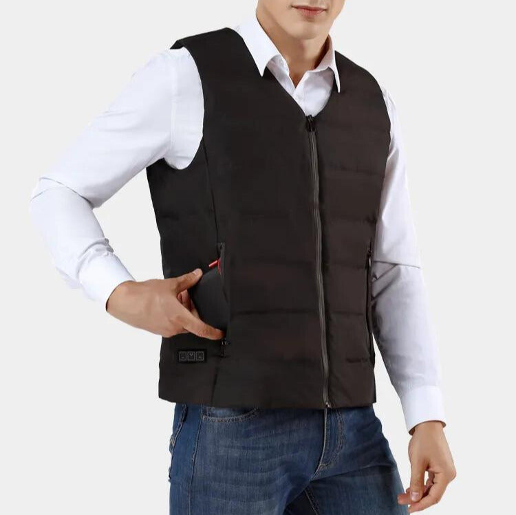 Electric heated puffer vest jacket unisex winter battery powered