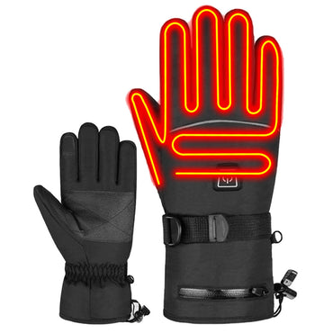 Heated rechargeable ski gloves