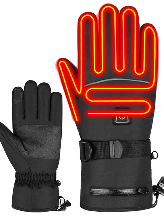 Heated rechargeable ski gloves