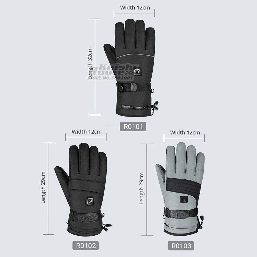 Heated rechargeable ski gloves