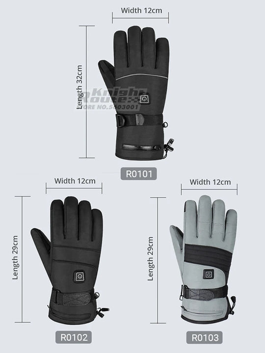 Men Heated Gloves USB Rechargeable,Winter Thermal Gloves With Heating ,Motorcycle Touchscreen Electric Heating Gloves,Ski Gloves